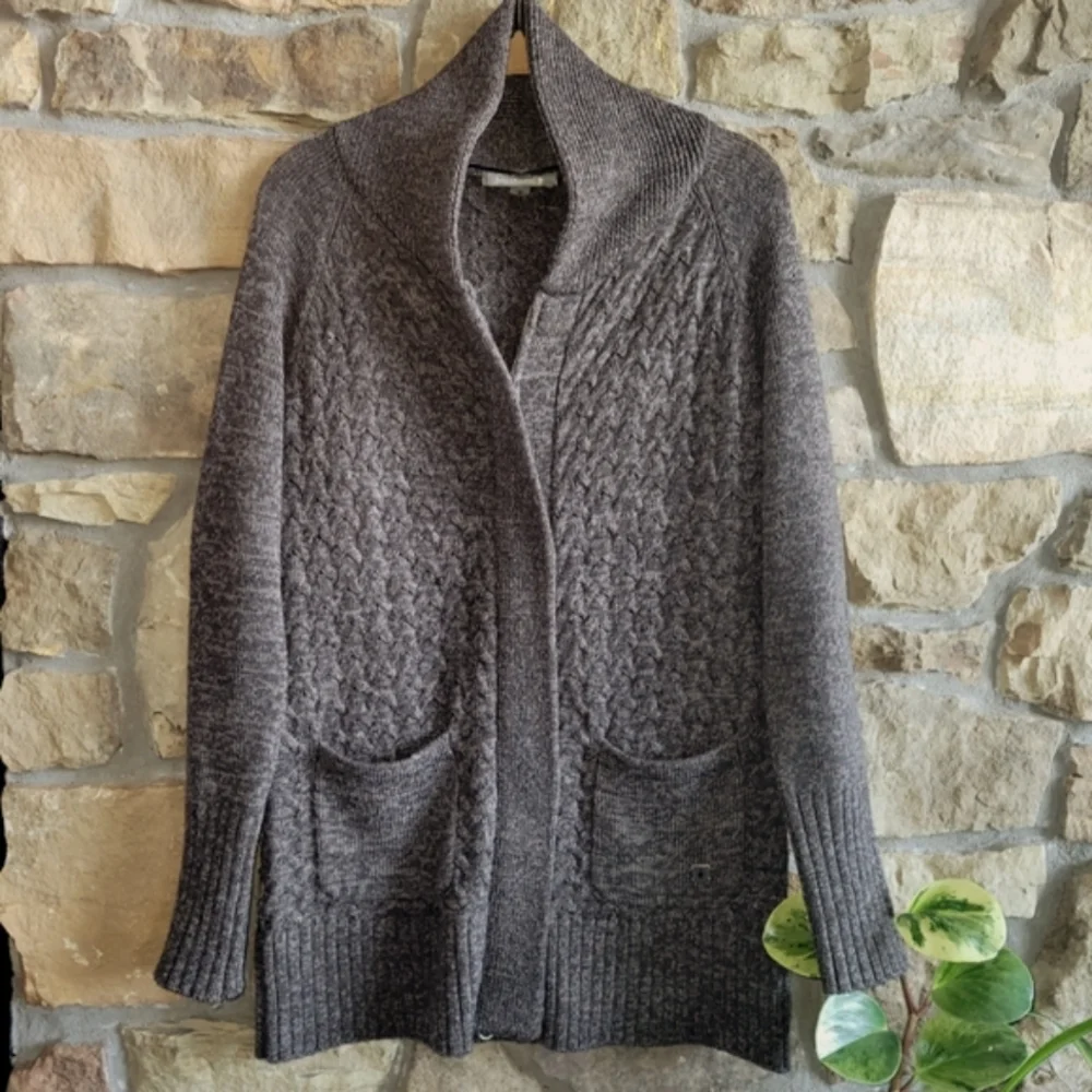Smartwool Hesperus Full-Zip Sweater Cardigan S M Magnetic Brown